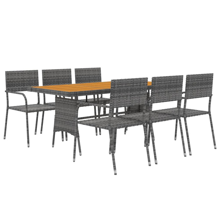 Set de mobilier de exterior, 7 piese, gri, poliratan - WALTI WALTI