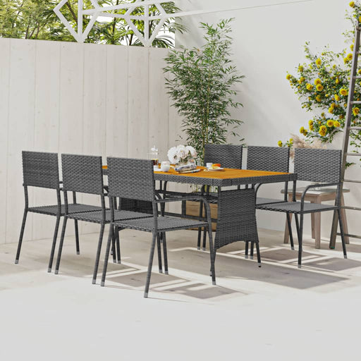 Set de mobilier de exterior, 7 piese, gri, poliratan - WALTI WALTI