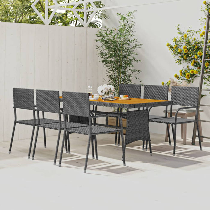 Set de mobilier de exterior, 7 piese, gri, poliratan - WALTI WALTI
