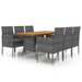 Set de mobilier de exterior, 7 piese, gri, poliratan - WALTI WALTI