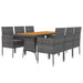 Set de mobilier de exterior, 7 piese, gri, poliratan - WALTI WALTI