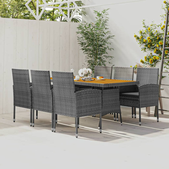 Set de mobilier de exterior, 7 piese, gri, poliratan - WALTI WALTI