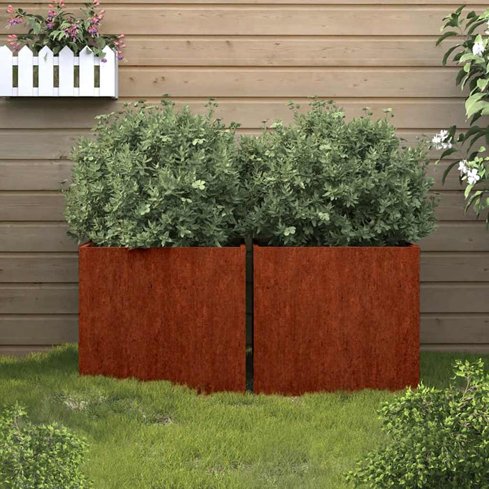 Jardiniere, 2 buc., 32x30x29 cm, oțel corten - WALTI WALTI