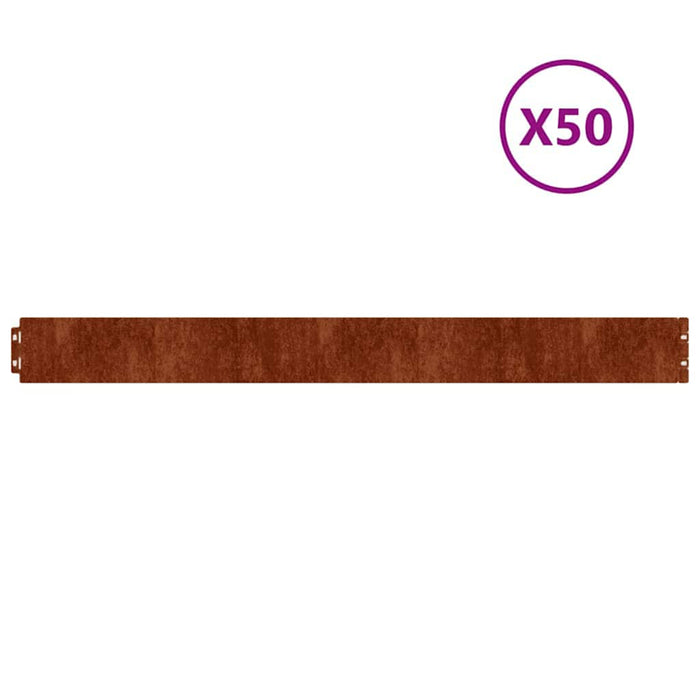 Borduri de gazon 50 buc. 10x103 cm oțel Corten flexibil - WALTI WALTI
