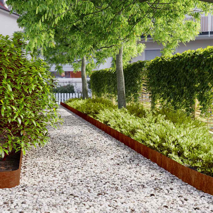 Borduri de gazon 10 buc. 15x103 cm oțel Corten flexibil - WALTI WALTI