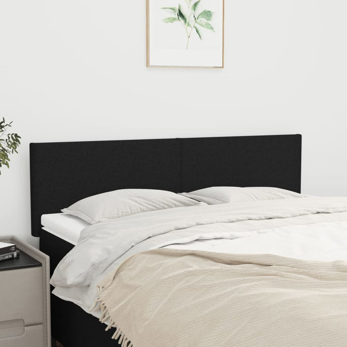 Tăblii de pat, negru, 144x5x78/88 cm, textil WALTI