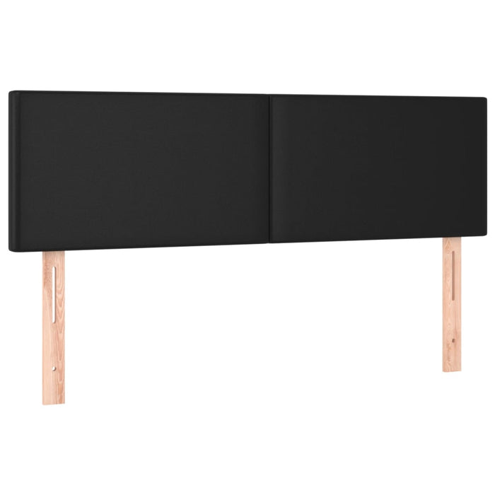 Tăblii de pat, negru, 144x5x78/88 cm, piele ecologică WALTI