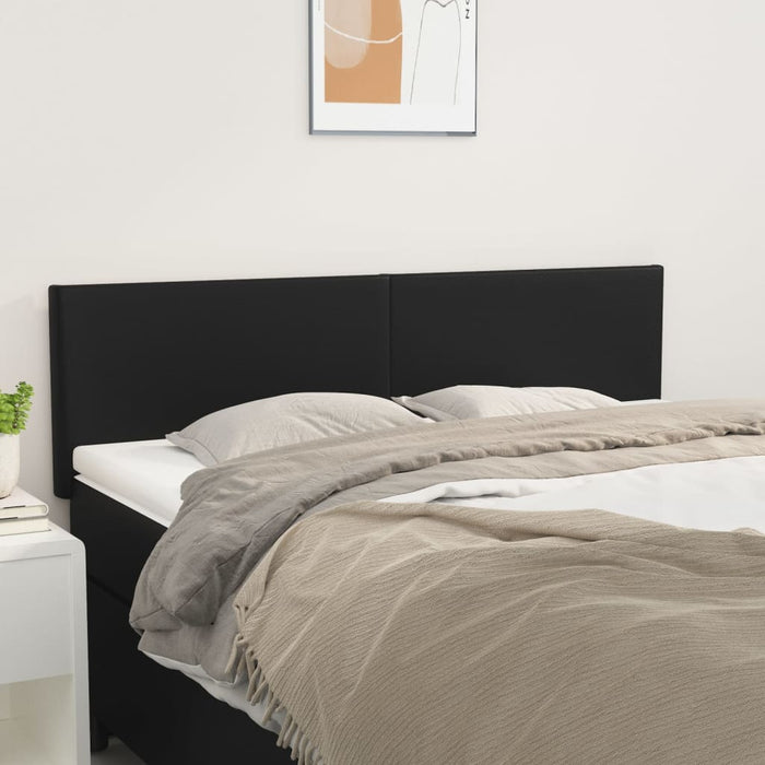 Tăblii de pat, negru, 144x5x78/88 cm, piele ecologică WALTI