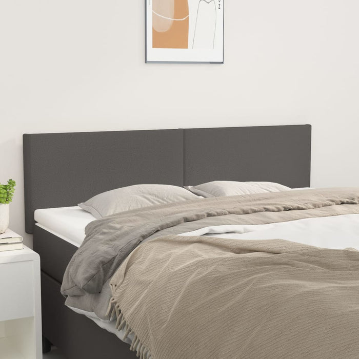 Tăblii de pat, gri, 144x5x78/88 cm, piele ecologică WALTI