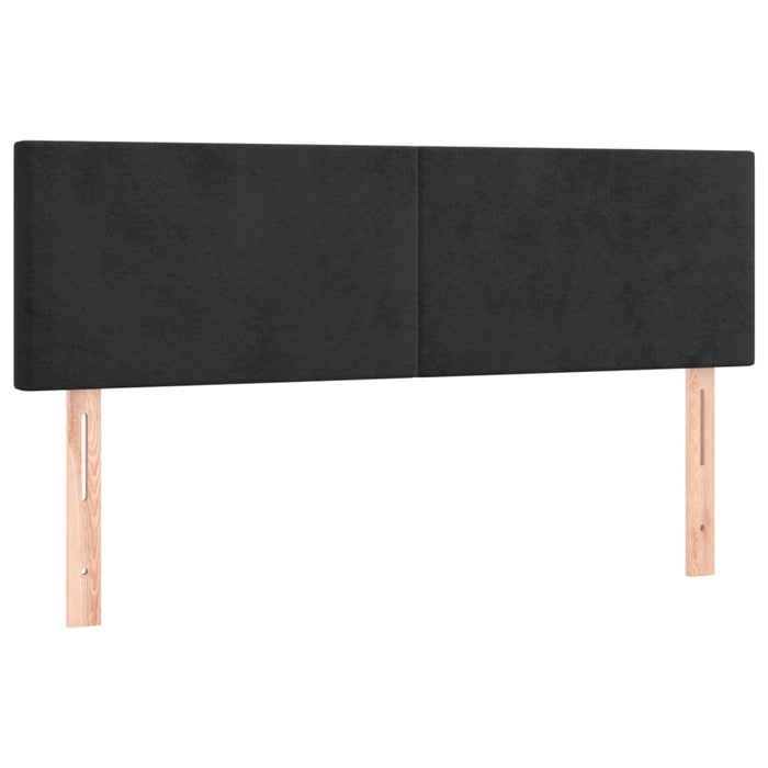 Tăblii de pat, negru, 144x5x78/88 cm, catifea WALTI