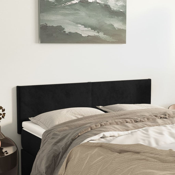 Tăblii de pat, negru, 144x5x78/88 cm, catifea WALTI