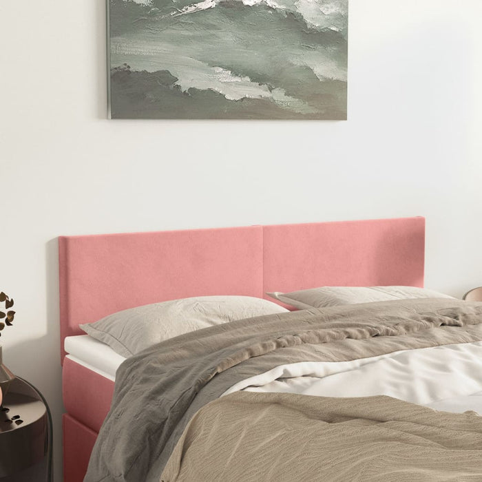 Tăblii de pat, roz, 144x5x78/88 cm, catifea WALTI