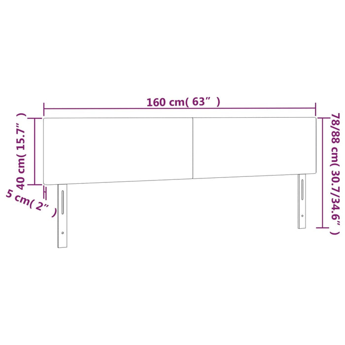 Tăblii de pat, 2 buc, gri, 80x5x78/88 cm, piele ecologică - WALTI WALTI