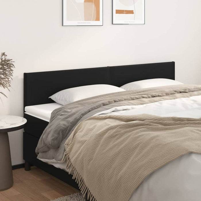 Tăblii de pat, negru, 180x5x78/88 cm, piele ecologică WALTI
