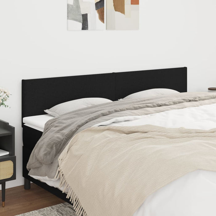 Tăblii de pat, negru, 200x5x78/88 cm, textil WALTI