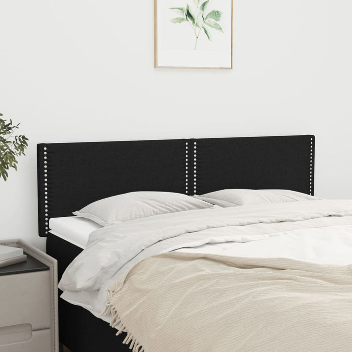 Tăblii de pat, negru, 144x5x78/88 cm, textil WALTI