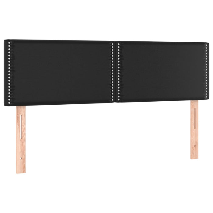 Tăblii de pat, negru, 144x5x78/88 cm, piele ecologică WALTI