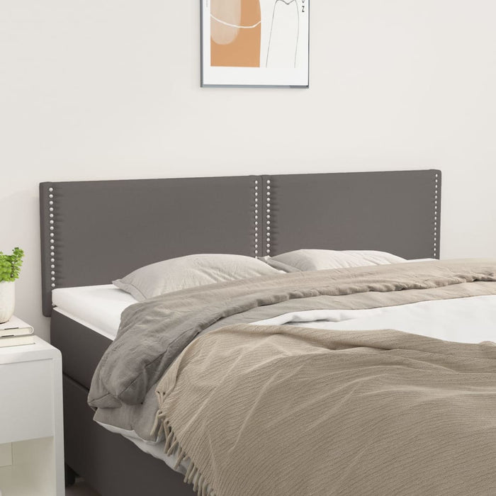 Tăblii de pat, gri, 144x5x78/88 cm, piele ecologică WALTI
