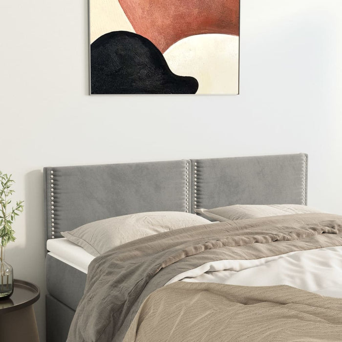Tăblii de pat, gri deschis, 144x5x78/88 cm, catifea - WALTI WALTI