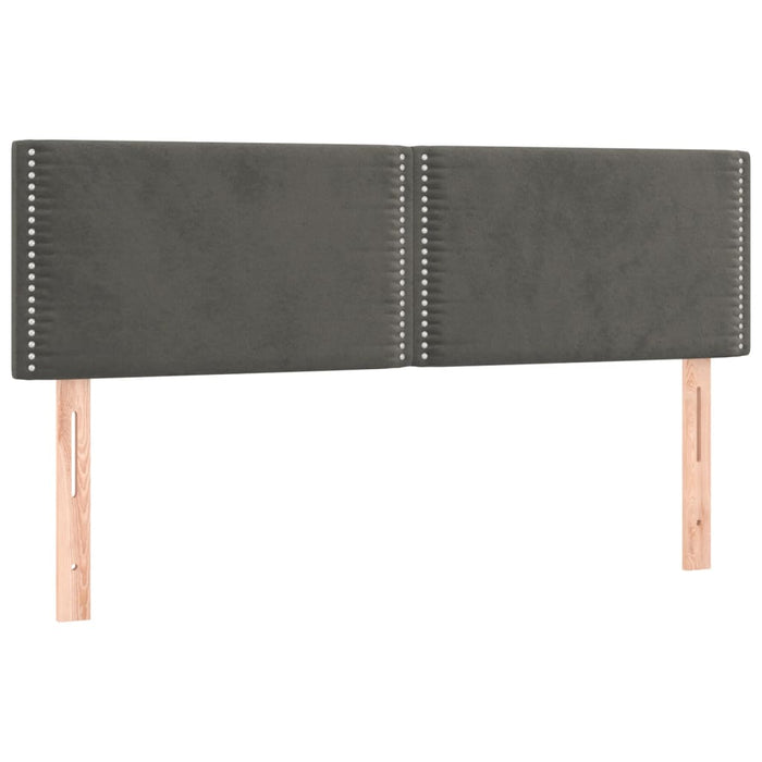 Tăblii de pat, gri închis, 144x5x78/88 cm, catifea WALTI