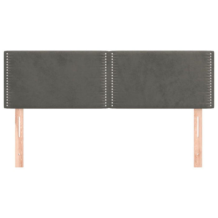 Tăblii de pat, gri închis, 144x5x78/88 cm, catifea WALTI