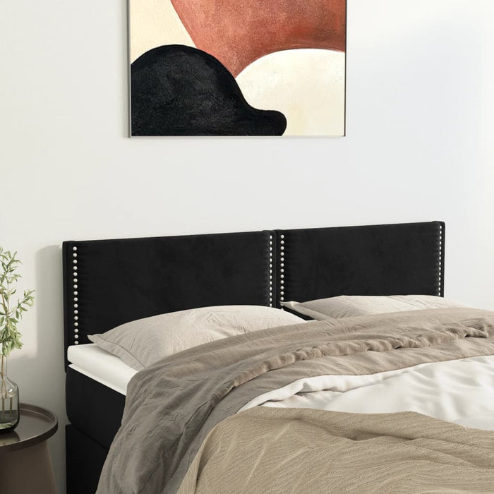 Tăblii de pat, negru, 144x5x78/88 cm, catifea WALTI