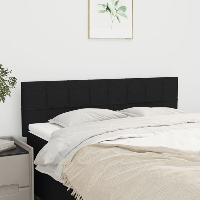 Tăblii de pat, negru, 144x5x78/88 cm, textil WALTI