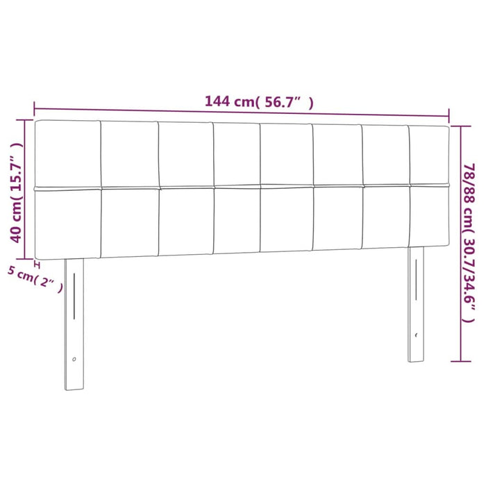 Tăblii de pat, 2 buc., negru, 72x5x78/88 cm, catifea - WALTI WALTI