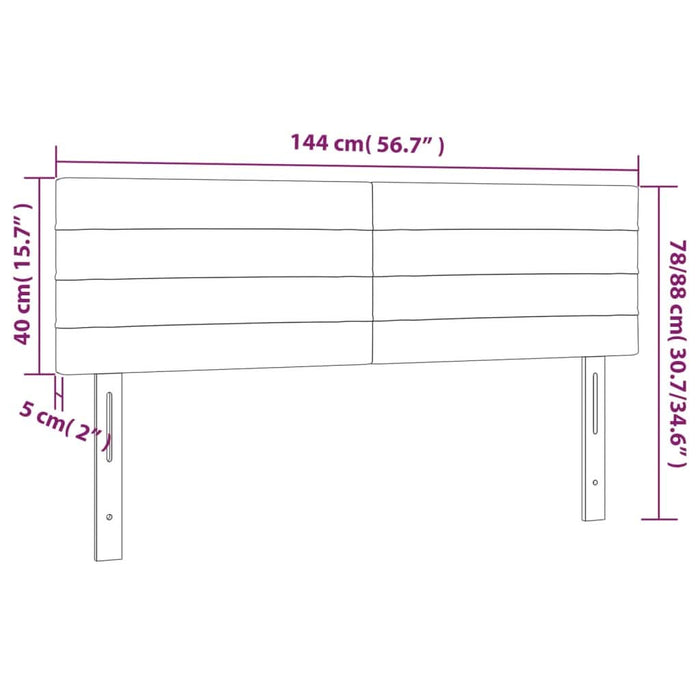 Tăblii de pat, 2 buc., gri deschis, 72x5x78/88 cm, textil - WALTI WALTI