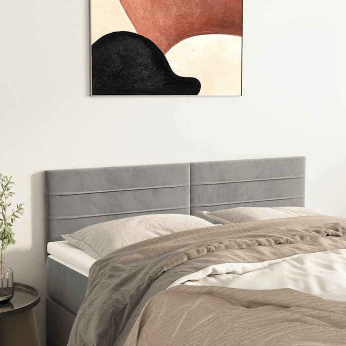 Tăblii de pat, gri deschis, 144x5x78/88 cm, catifea WALTI