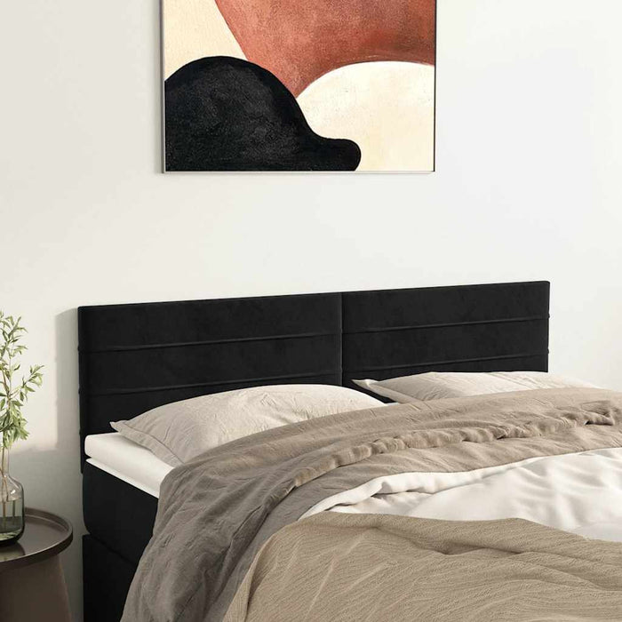 Tăblii de pat, negru, 144x5x78/88 cm, catifea WALTI