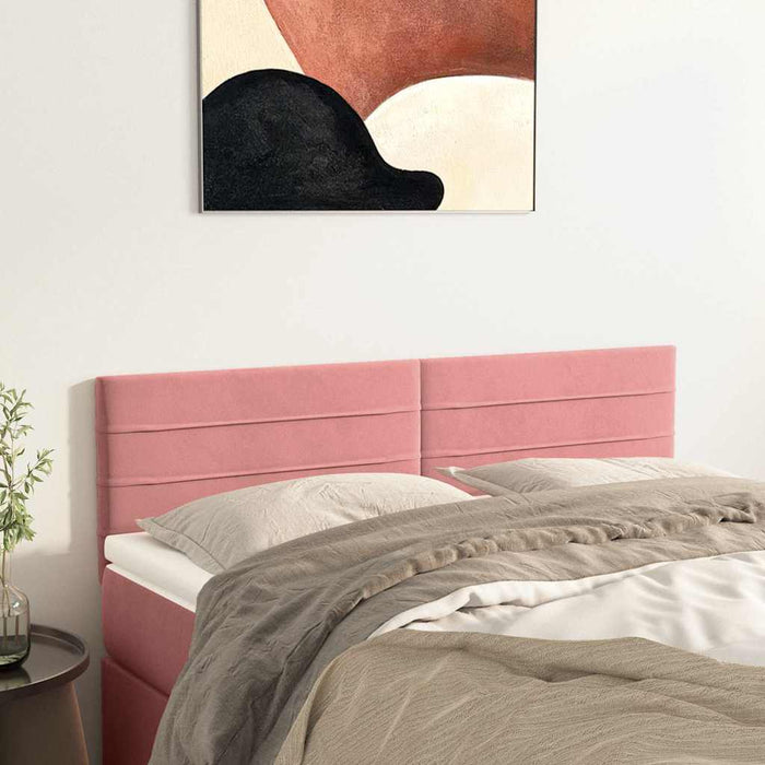 Tăblii de pat, roz, 144x5x78/88 cm, catifea WALTI