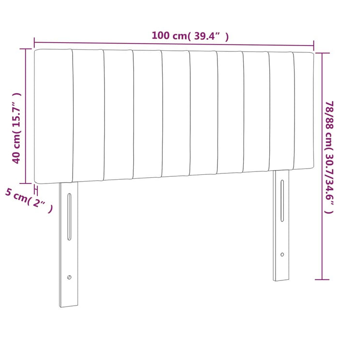 Tăblie de pat, albastru, 100x5x78/88 cm, textil - WALTI WALTI