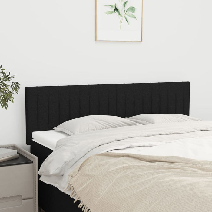 Tăblii de pat, negru, 144x5x78/88 cm, textil WALTI