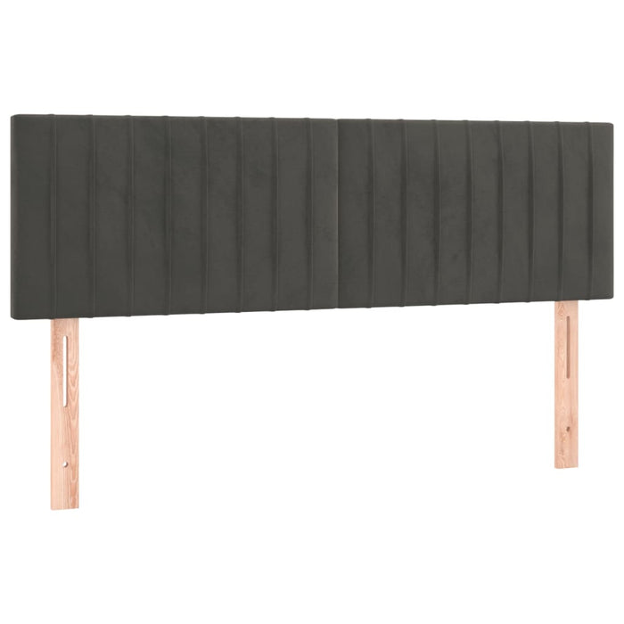 Tăblii de pat, gri închis, 144x5x78/88 cm, catifea WALTI