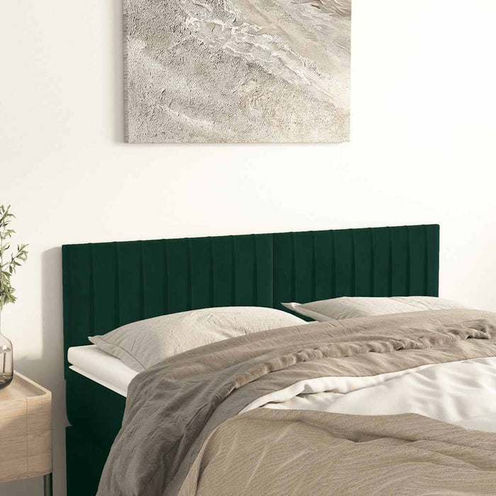 Tăblii de pat, verde închis, 144x5x78/88 cm, catifea WALTI