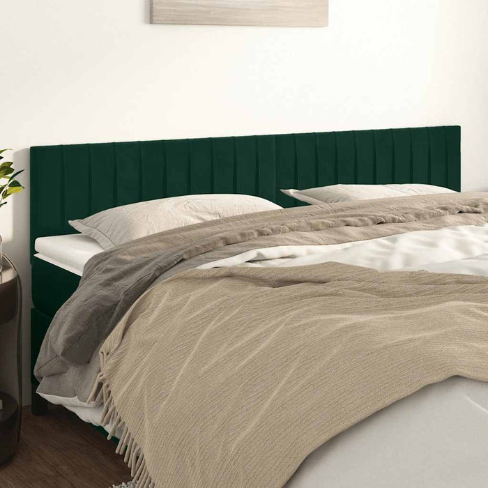 Tăblii de pat, verde închis, 160x5x78/88 cm, catifea WALTI