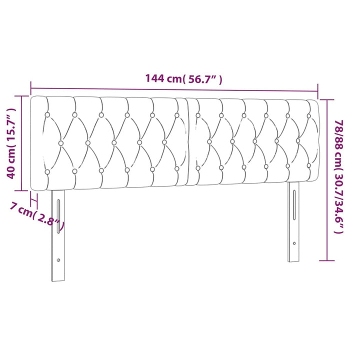 Tăblii de pat, 2 buc, gri taupe, 72x7x78/88 cm, textil - WALTI WALTI