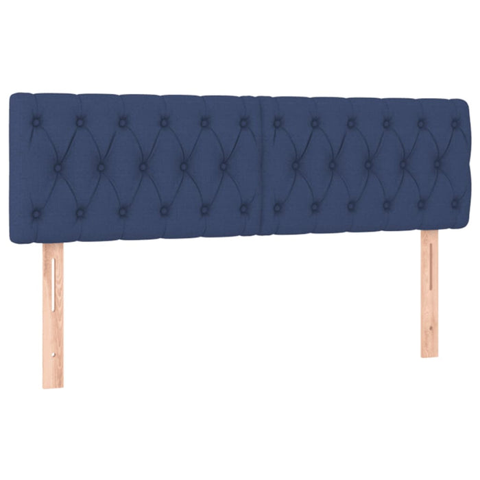 Tăblii de pat, albastru, 144x7x78/88 cm, textil WALTI