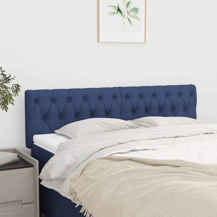 Tăblii de pat, albastru, 144x7x78/88 cm, textil WALTI
