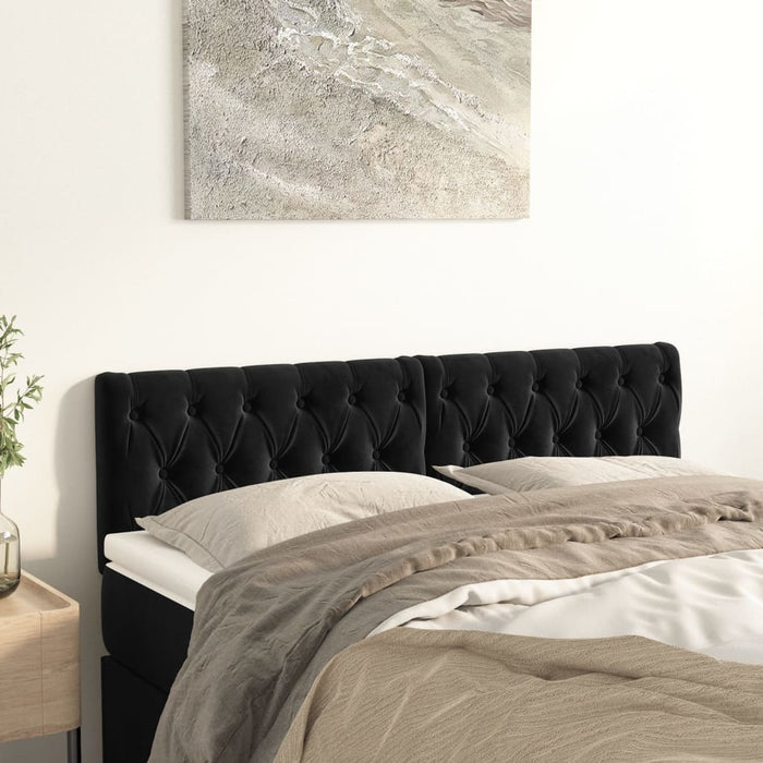 Tăblii de pat, negru, 160x7x78/88 cm, catifea - WALTI WALTI
