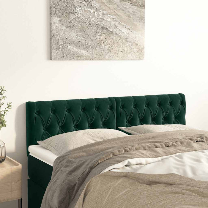 Tăblii de pat, verde închis, 160x7x78/88 cm, catifea WALTI
