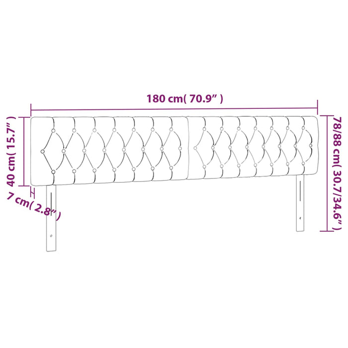 Tăblii de pat, 2 buc, crem, 90x7x78/88 cm, textil - WALTI WALTI