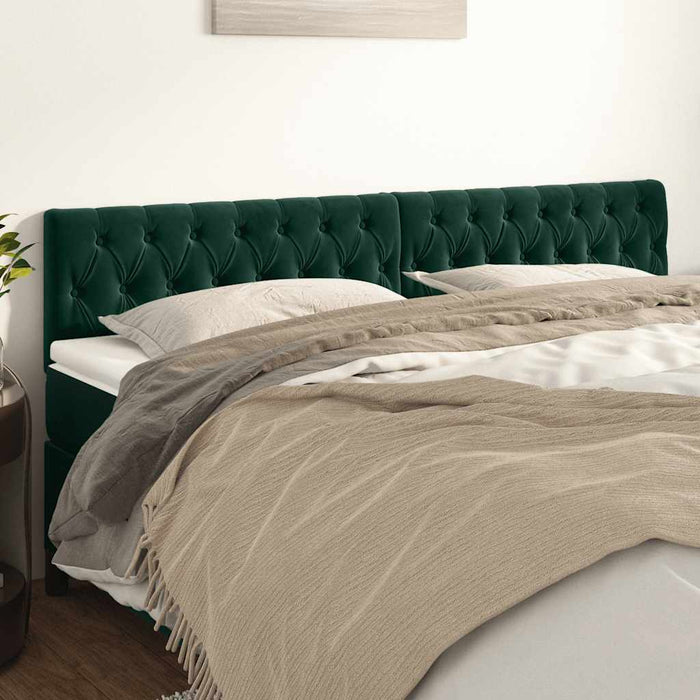 Tăblii de pat, verde închis, 180x7x78/88 cm, catifea WALTI