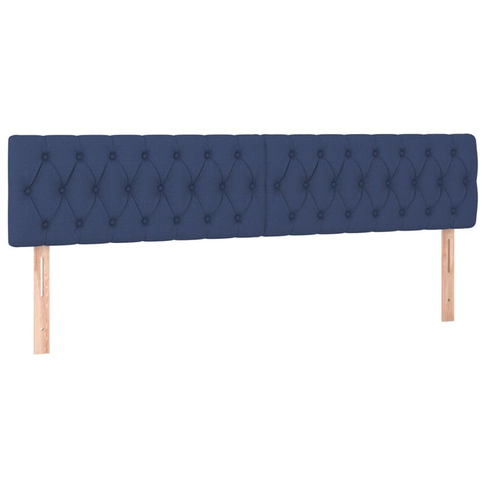Tăblii de pat, albastru, 200x7x78/88 cm, textil WALTI