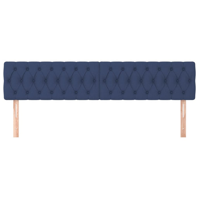 Tăblii de pat, albastru, 200x7x78/88 cm, textil WALTI