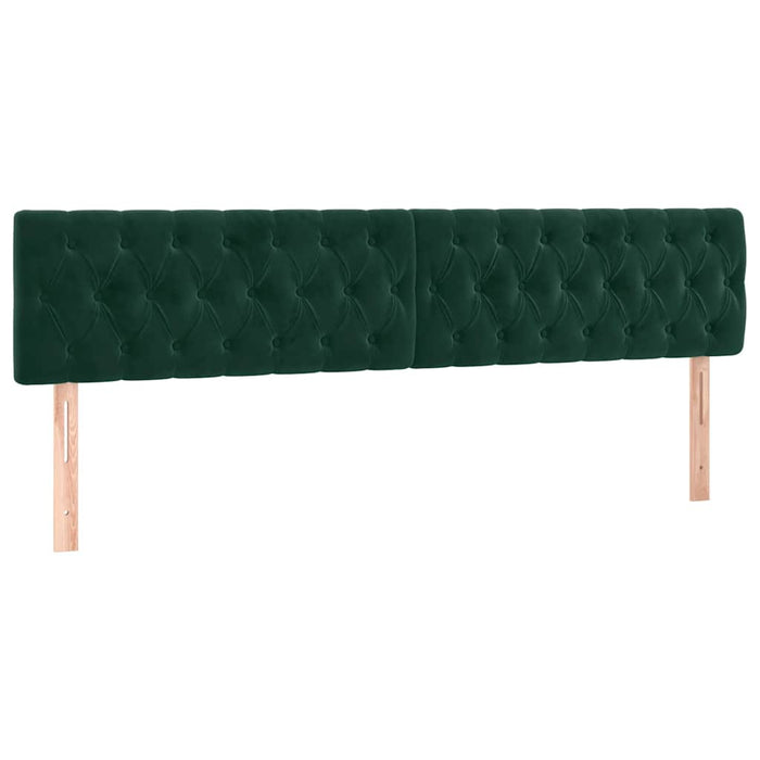 Tăblii de pat, verde închis, 200x7x78/88 cm, catifea WALTI