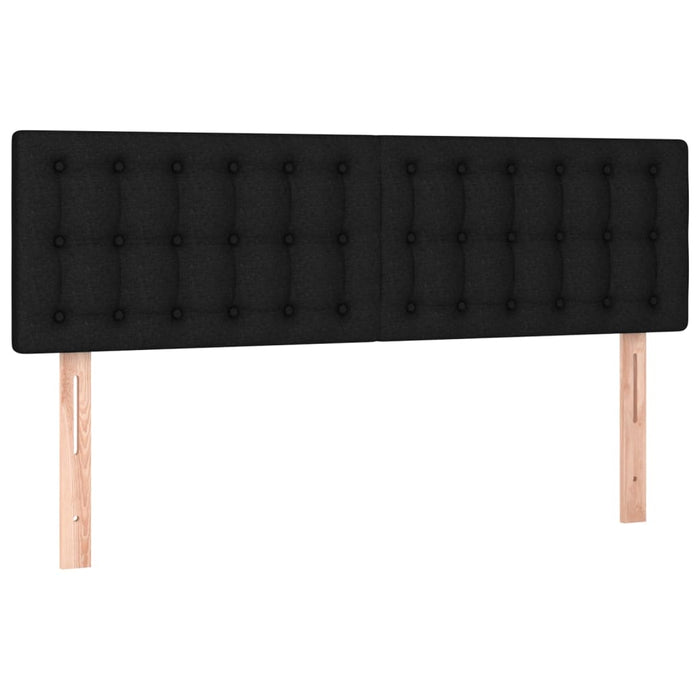 Tăblii de pat, negru, 144x5x78/88 cm, textil WALTI