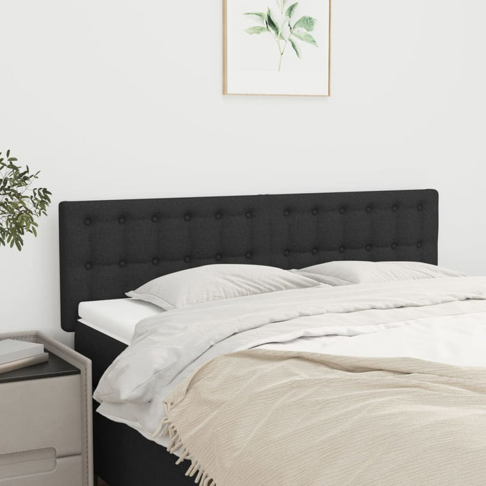 Tăblii de pat, negru, 144x5x78/88 cm, textil WALTI
