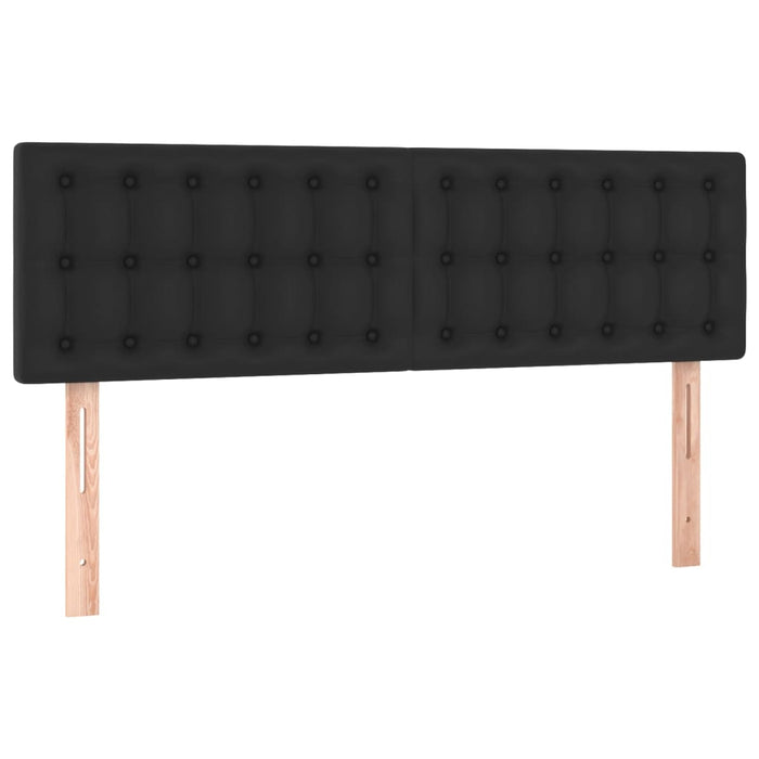 Tăblii de pat, negru, 144x5x78/88 cm, piele ecologică WALTI